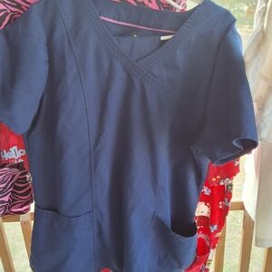 Healing Hands Navy Blue Scrub  Set LARGE